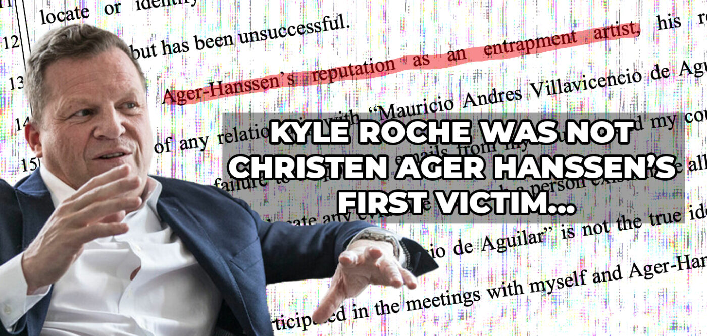 Photo of Christen Ager Hanssen with the caption 'Kyle Roche was not CHristen Ager Hanssen's first vicim'